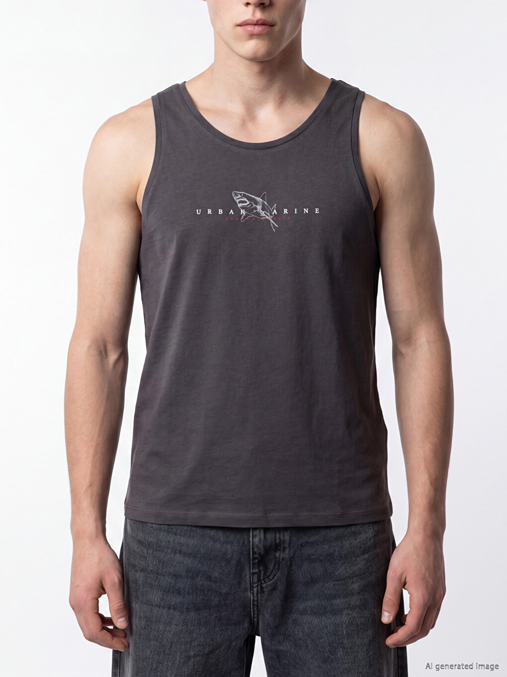 Crew Neck Men's Sleeveless T-shirt-2