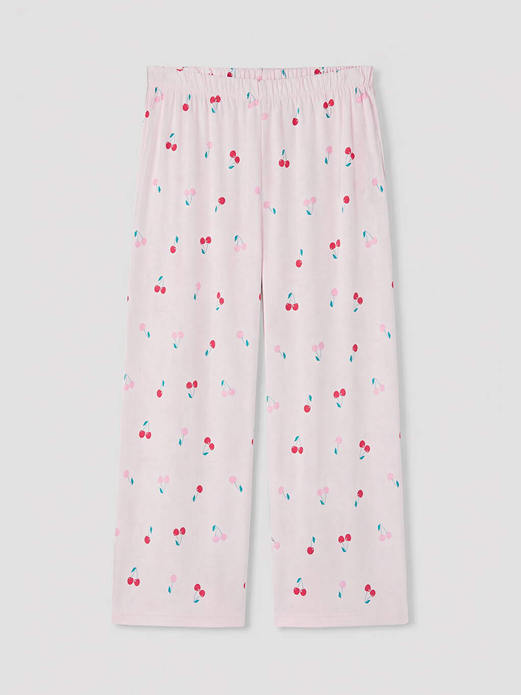 Pembe Kiraz Baskılı Kadın Pijama Takım-3