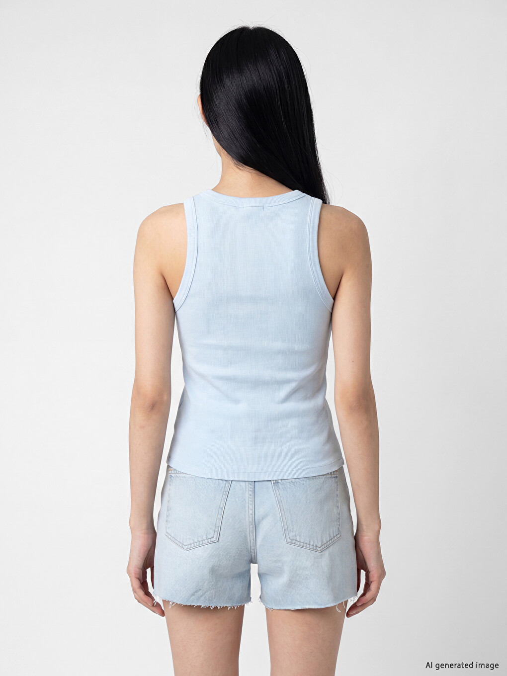 Cinnamoroll Embroidered Crew Neck Women's Ribbed Tank Top-3