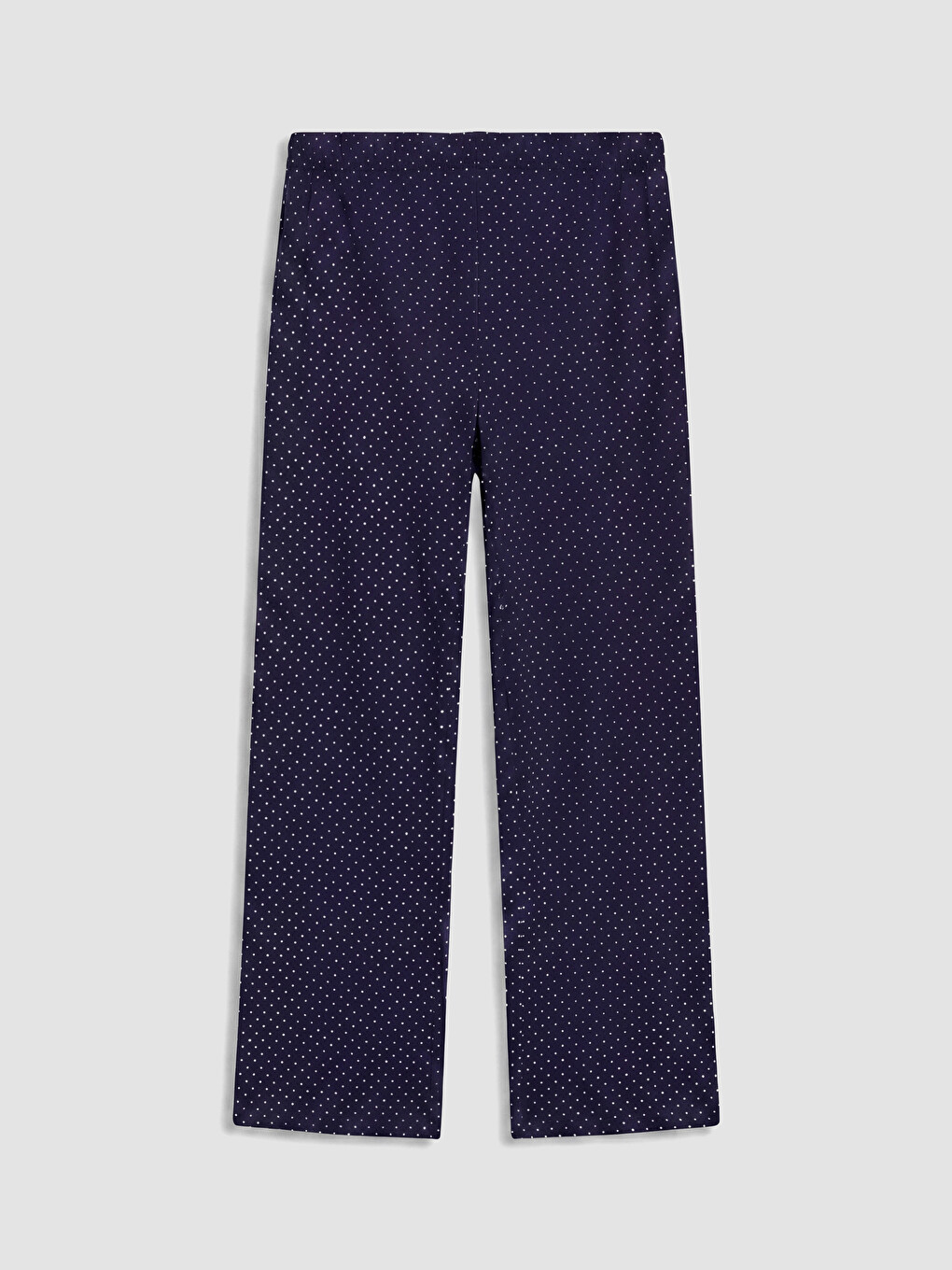 Lacivert Bisiklet Yaka Puantiyeli Kadın Pijama Takım-9