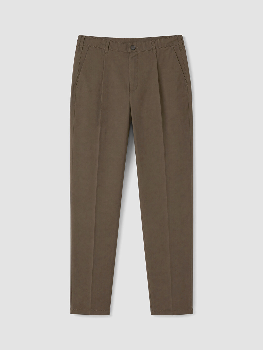 Kahverengi Regular Fit Gabardin Erkek Chino Pantolon