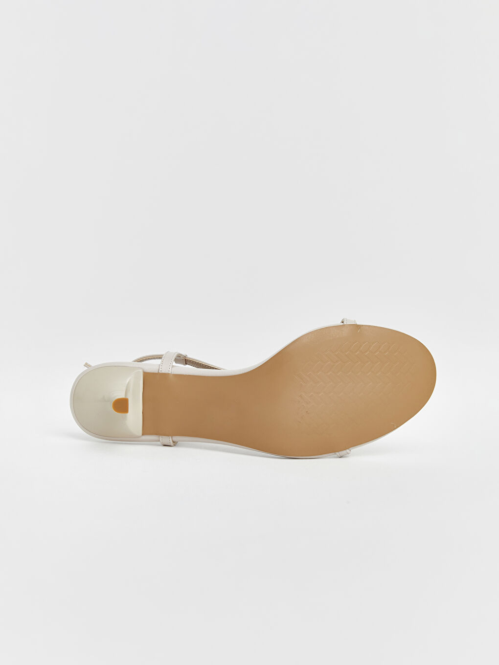 Bej Deri Görünümlü Kadın Topuklu Ayakkabı-4