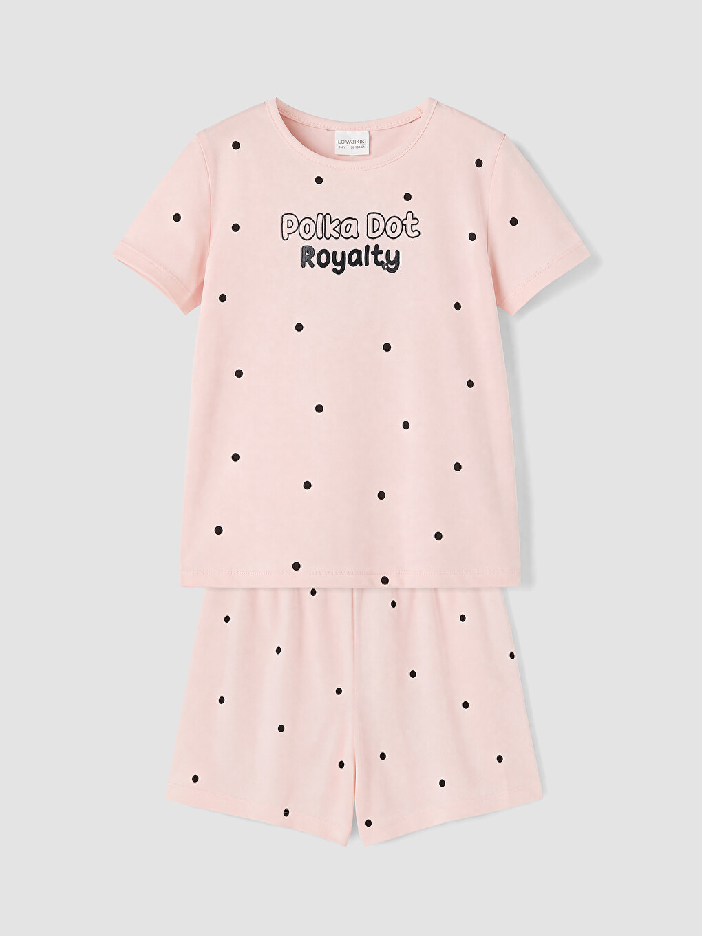 Pembe Bisiklet Yaka Kız Çocuk Şortlu Pijama Takımı