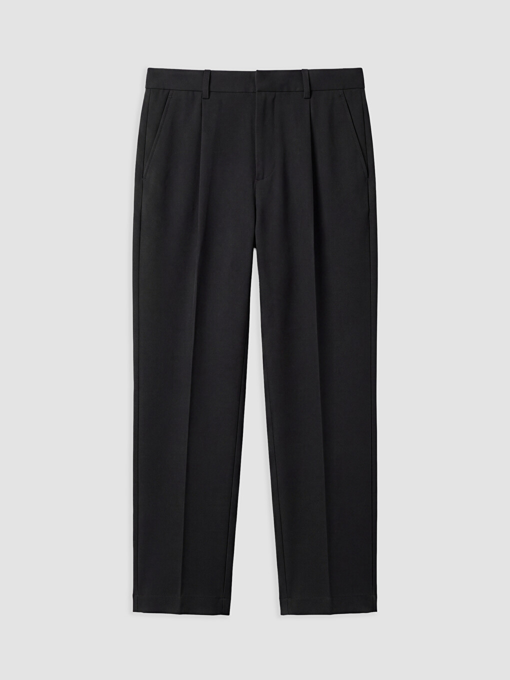 Siyah Regular Fit Erkek Pileli Pantolon