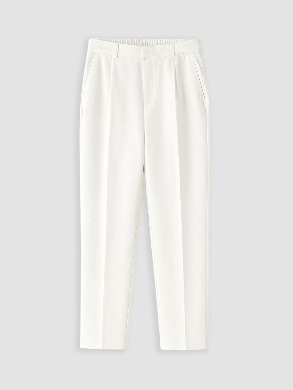Ekru Regular Fit Erkek Pileli Pantolon