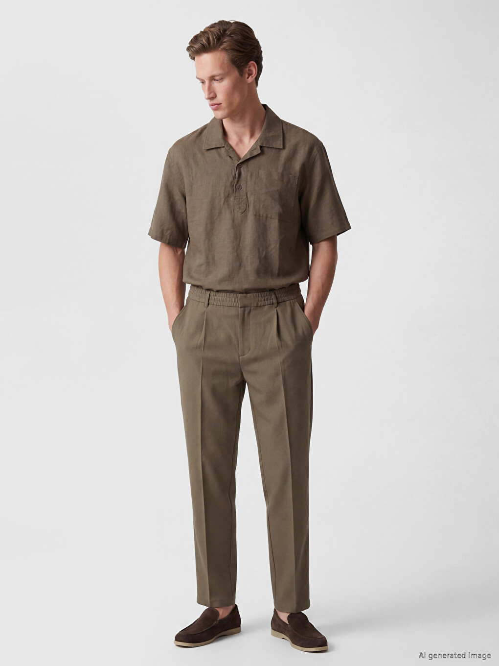 Regular Fit Men's Pleated Trousers-1