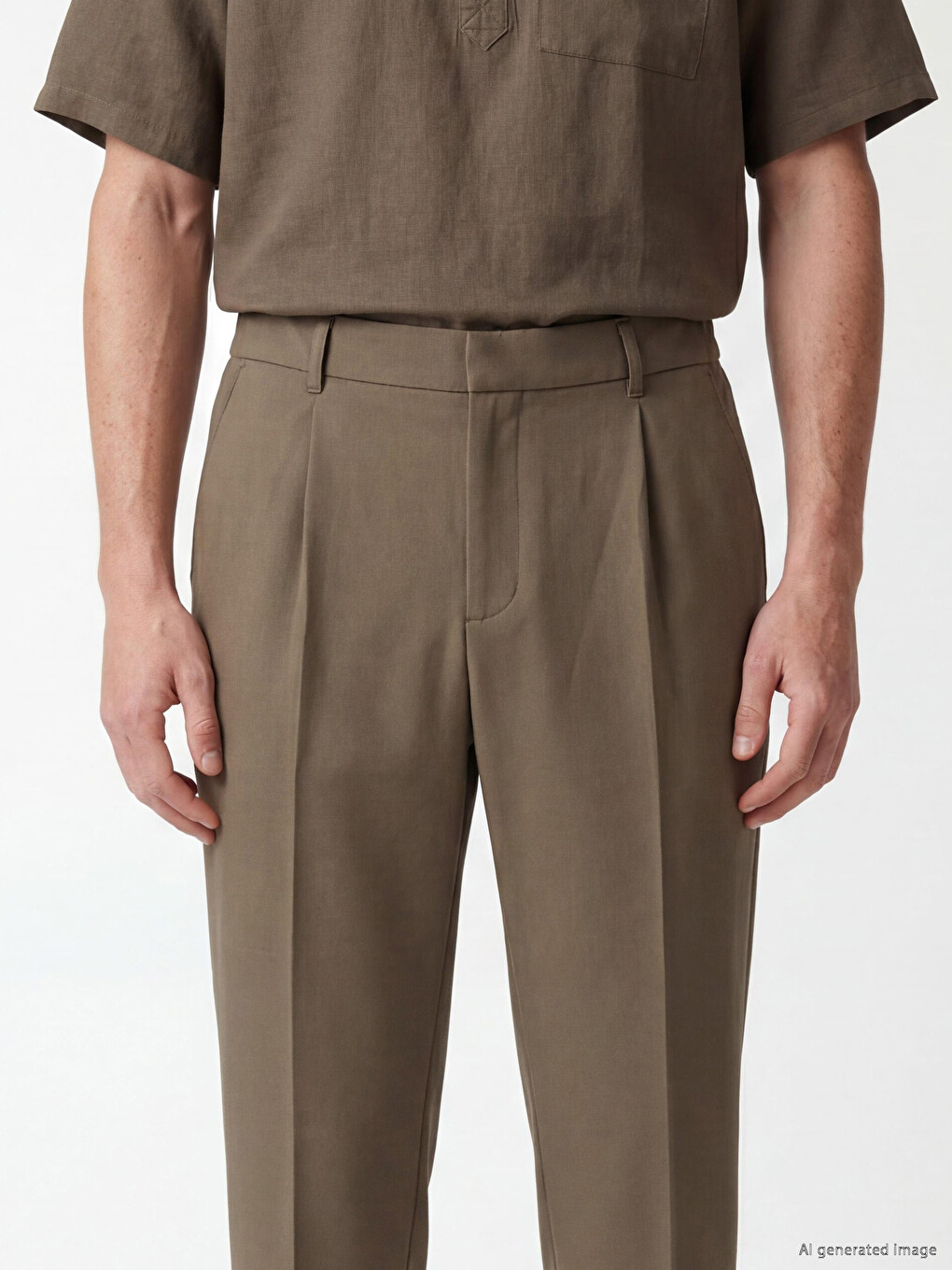 Regular Fit Men's Pleated Trousers-2
