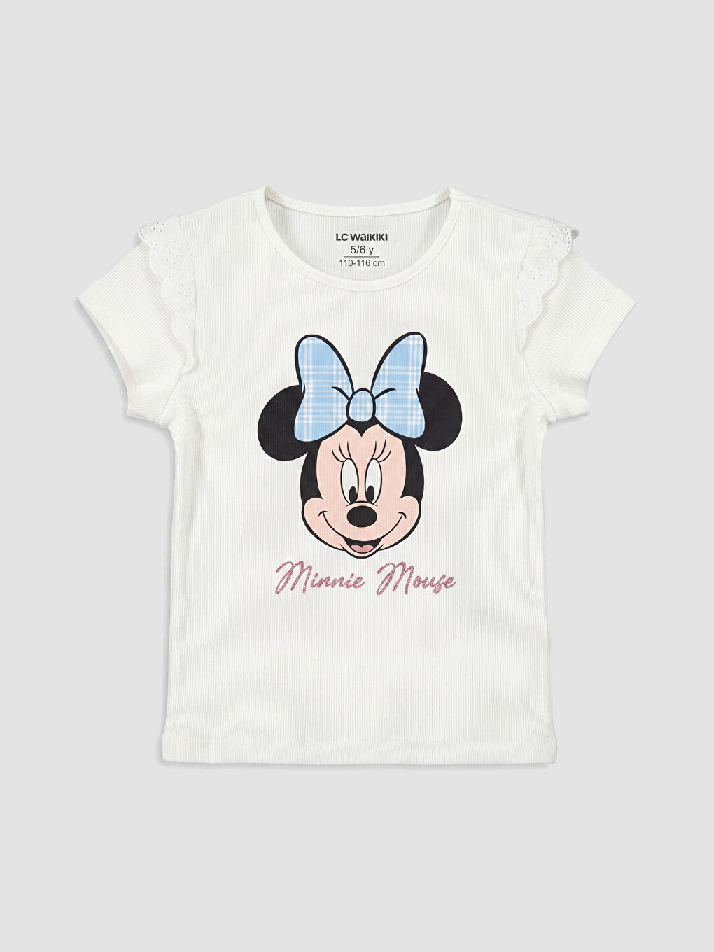 Beyaz Minnie Mouse Baskılı Kız Çocuk Takım-1
