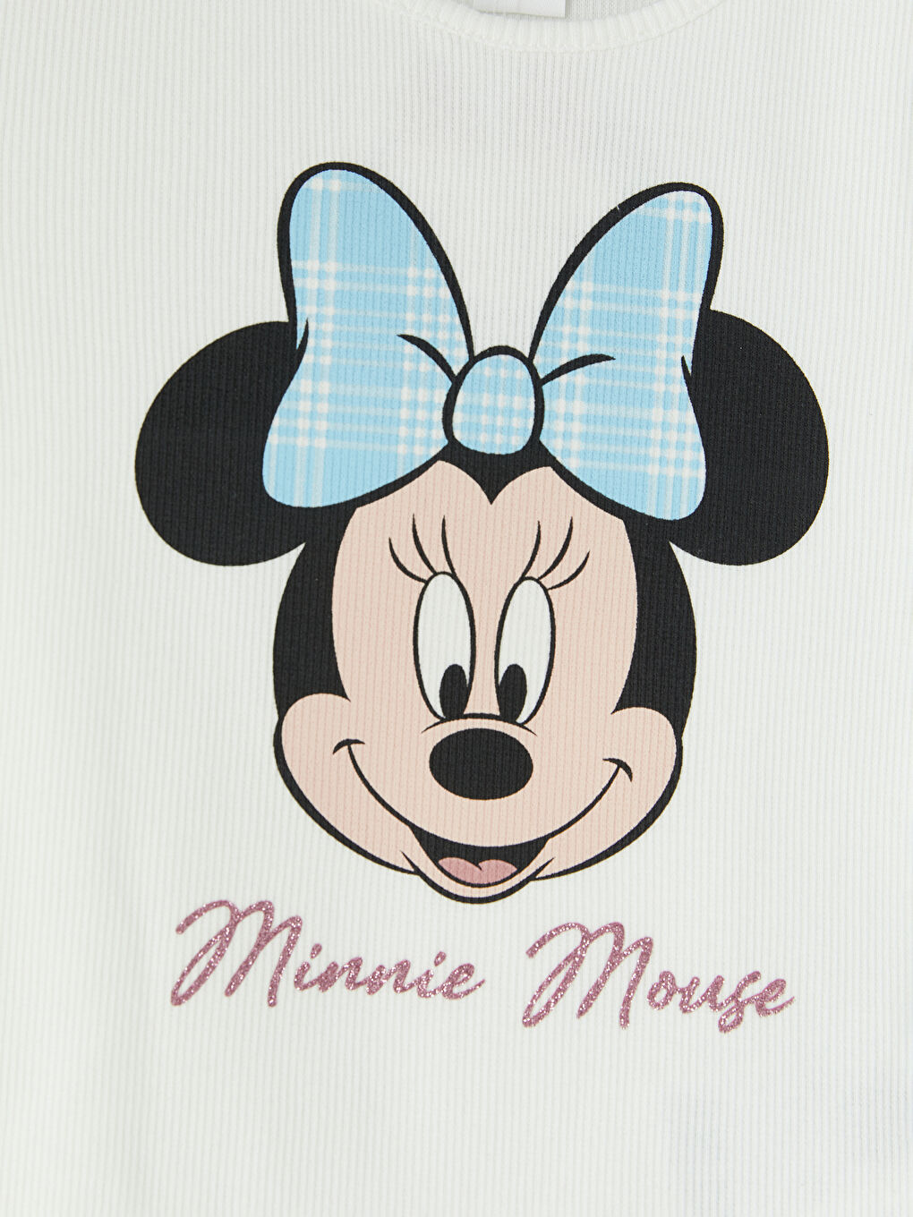 Beyaz Minnie Mouse Baskılı Kız Çocuk Takım-2