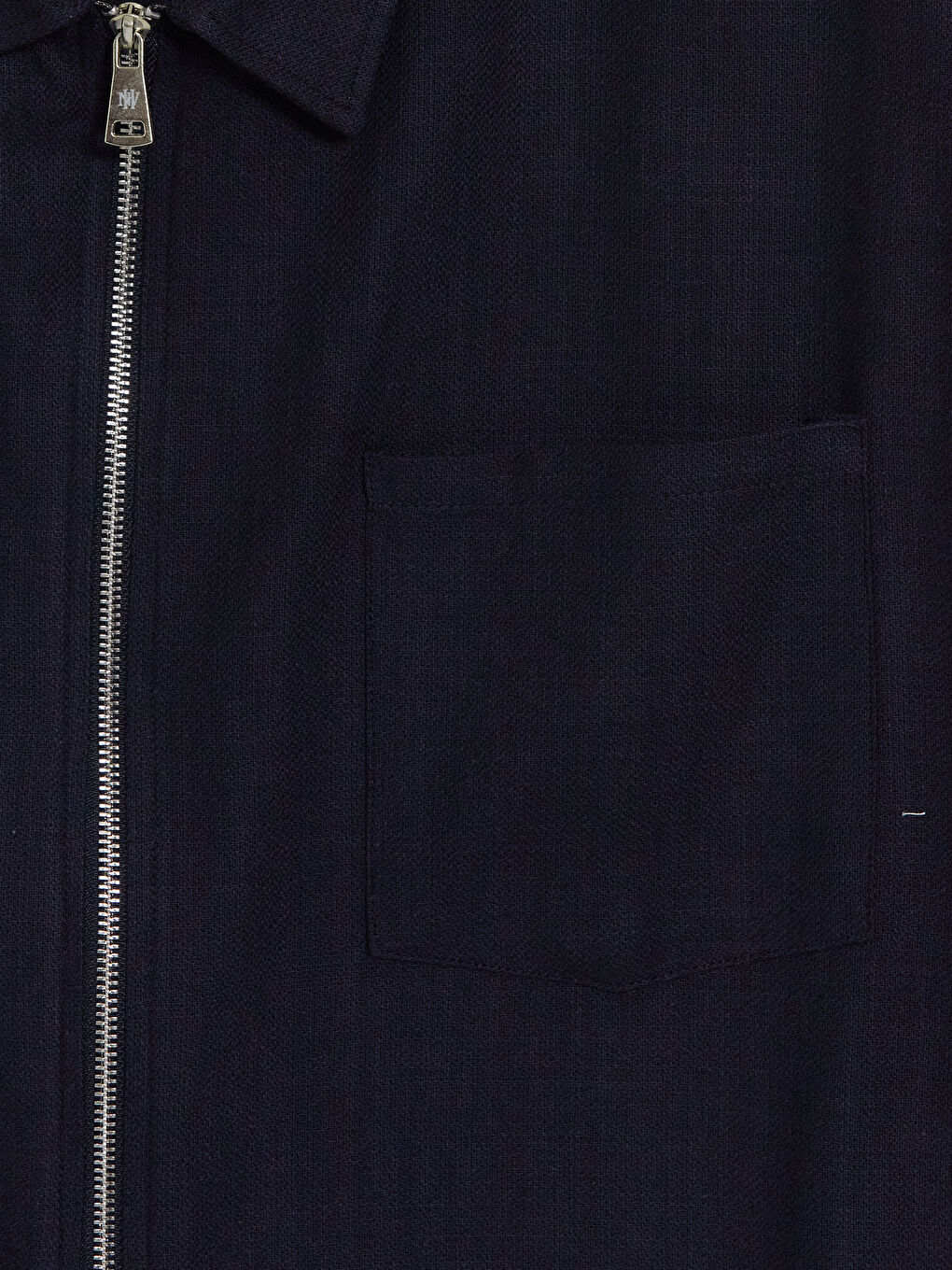 Lacivert Regular Fit Fermuarlı Erkek Gömlek-2