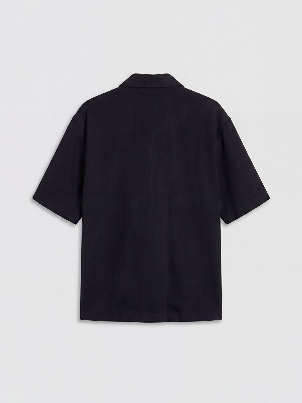 Siyah Regular Fit Fermuarlı Erkek Gömlek-1