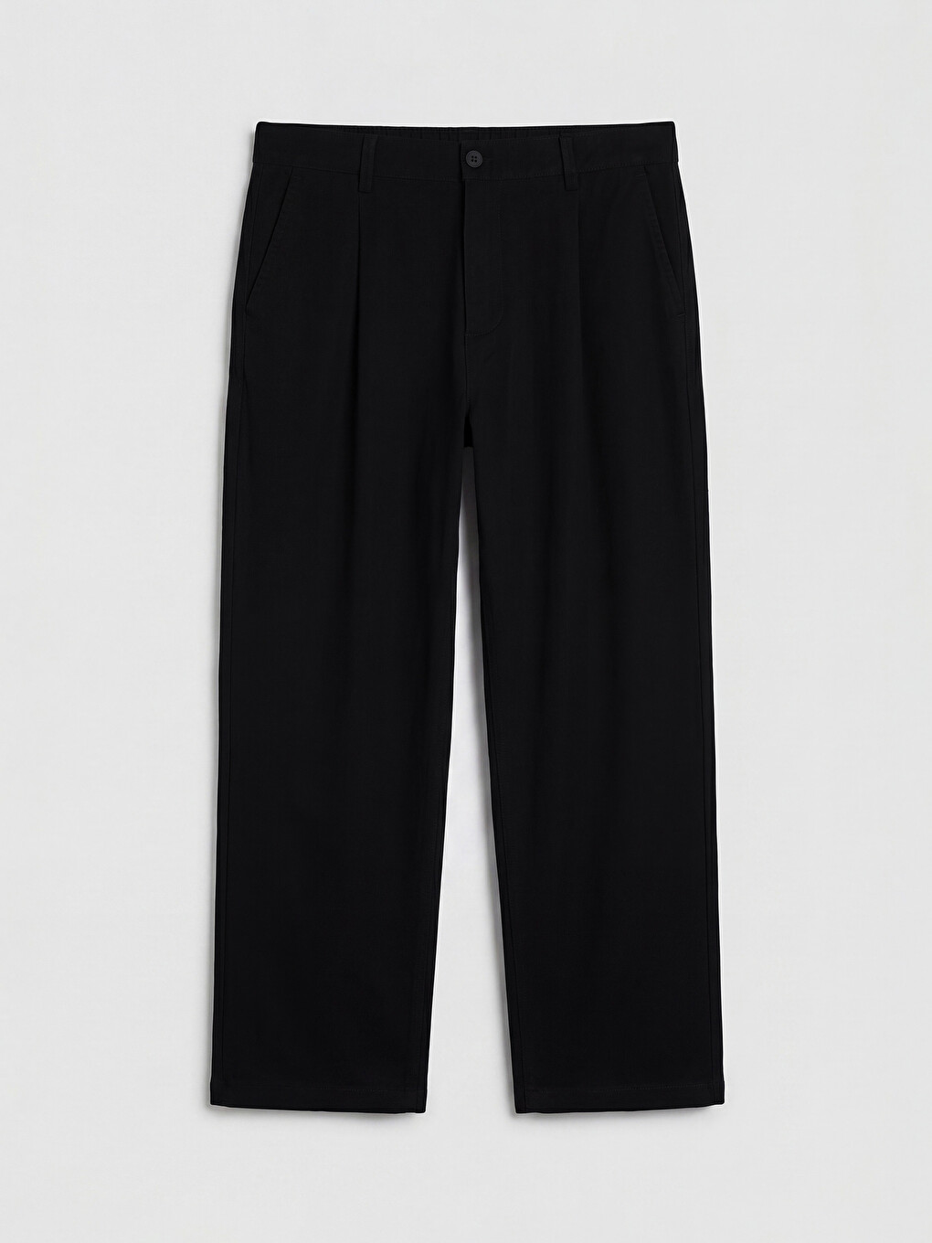 Siyah Regular Fit Pileli Erkek Pantolon-6