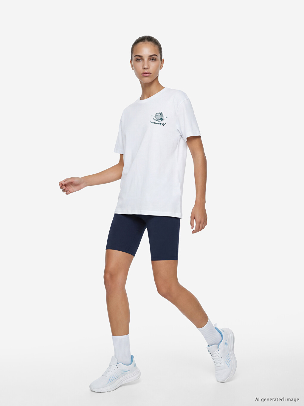 Crew Neck Printed Women's Sport T-Shirt-1