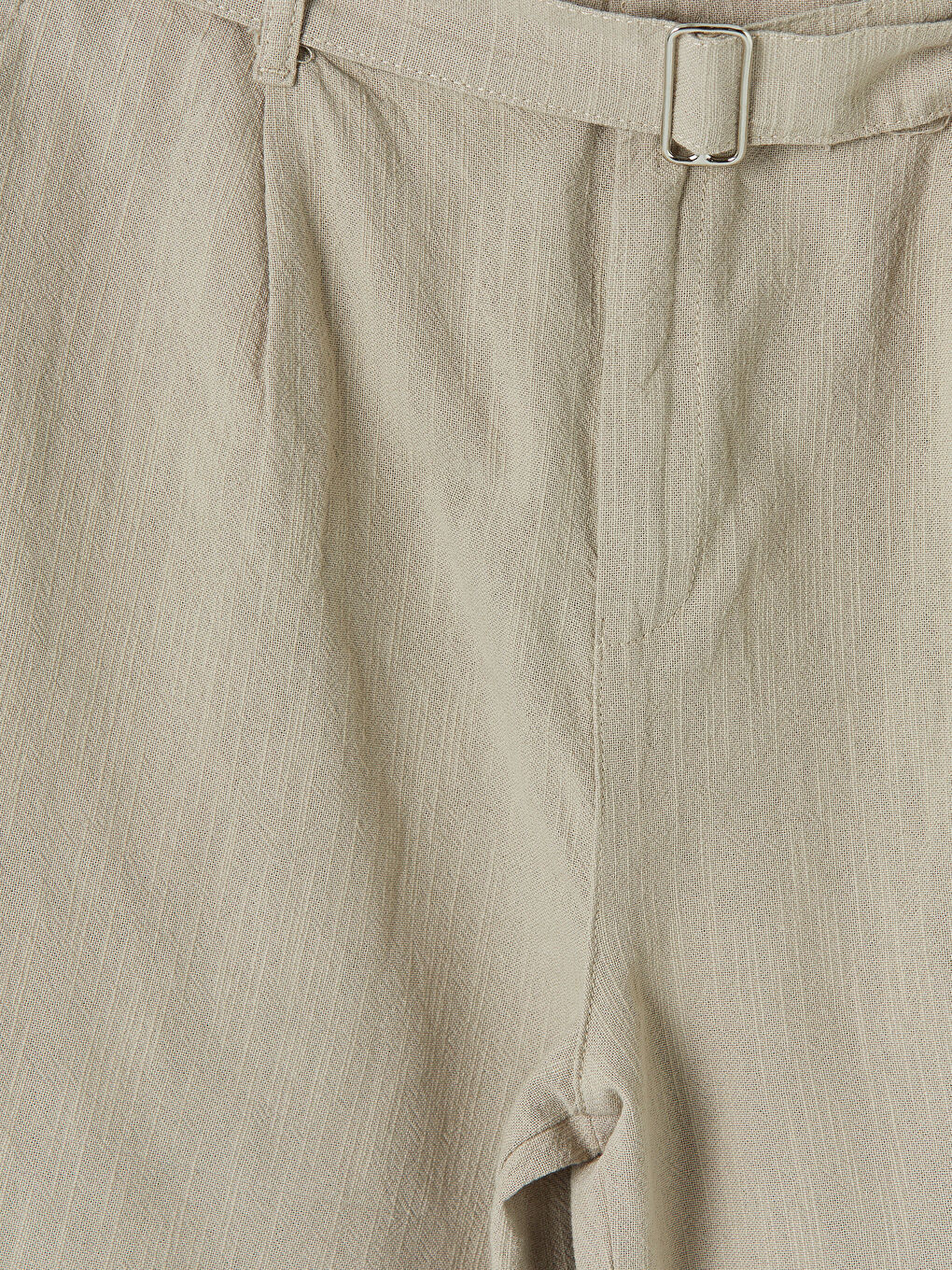 Bej Regular Fit Kemerli Erkek Şort-5
