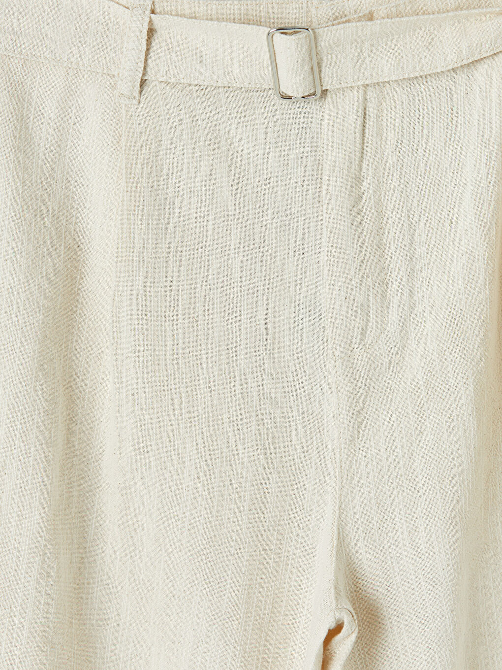 Ekru Regular Fit Kemerli Erkek Şort-2