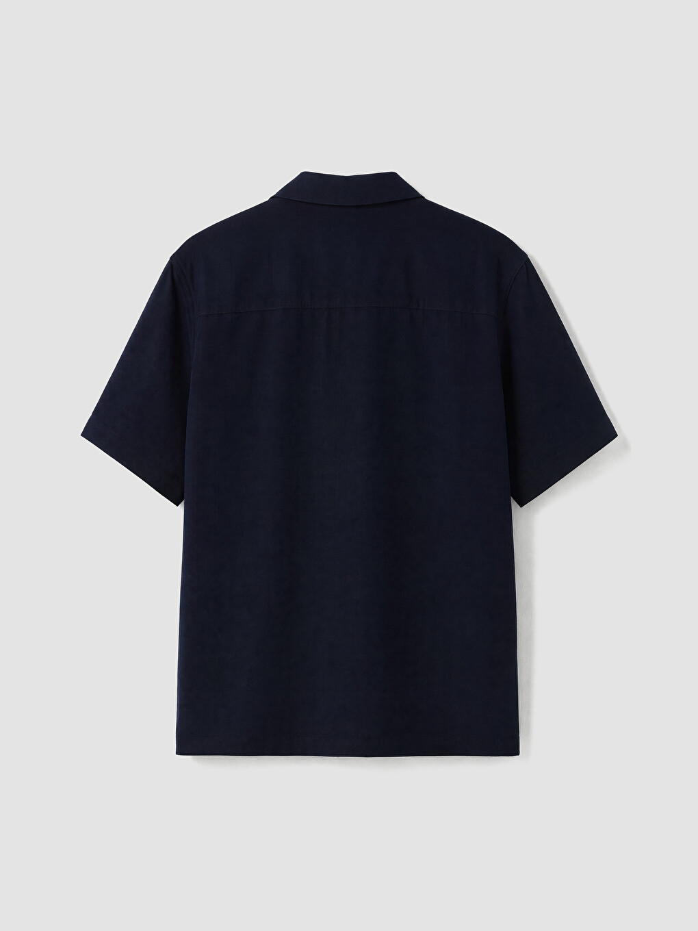 Lacivert Regular Fit Keten Karışımlı Erkek Gömlek-1
