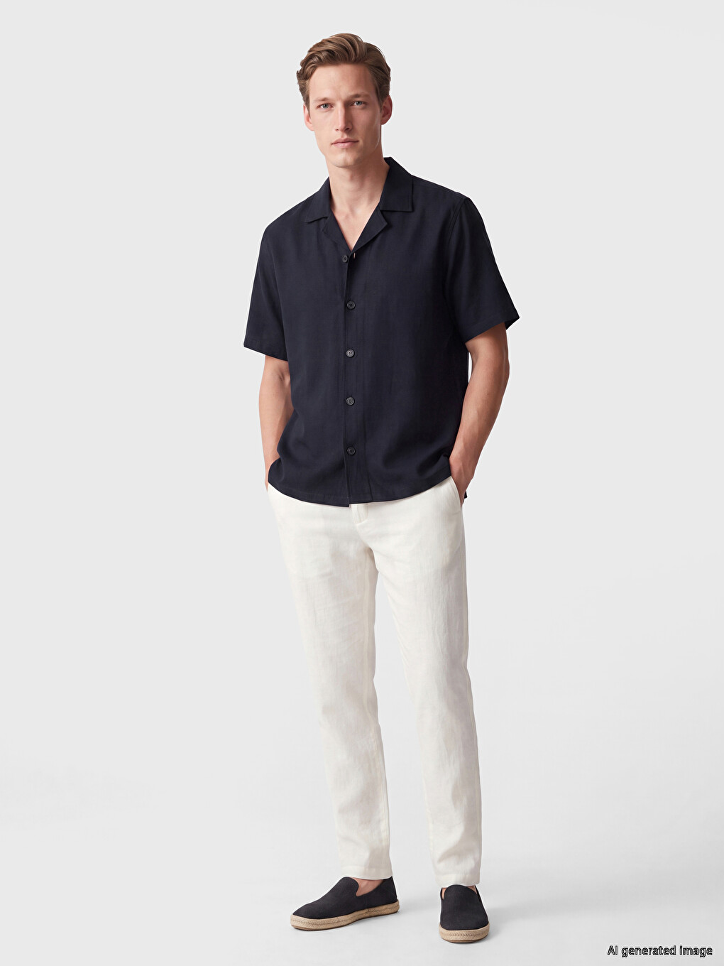 Regular Fit Linen Blend Men's Shirt-1