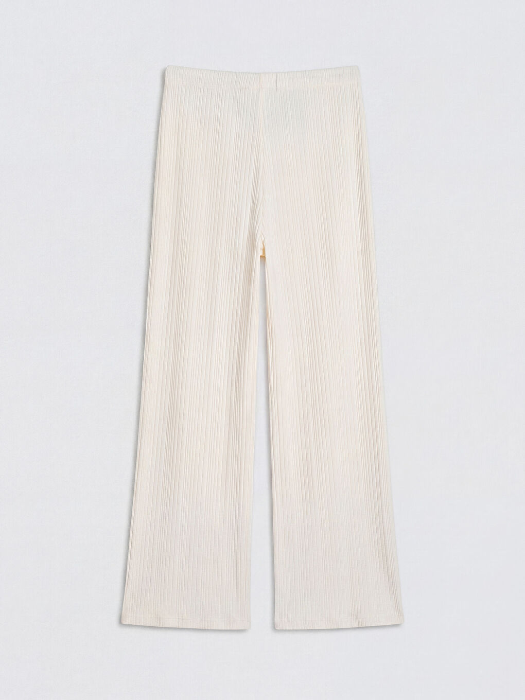 Ekru Geniş Paça Fitilli Kadın Pijama Altı-1