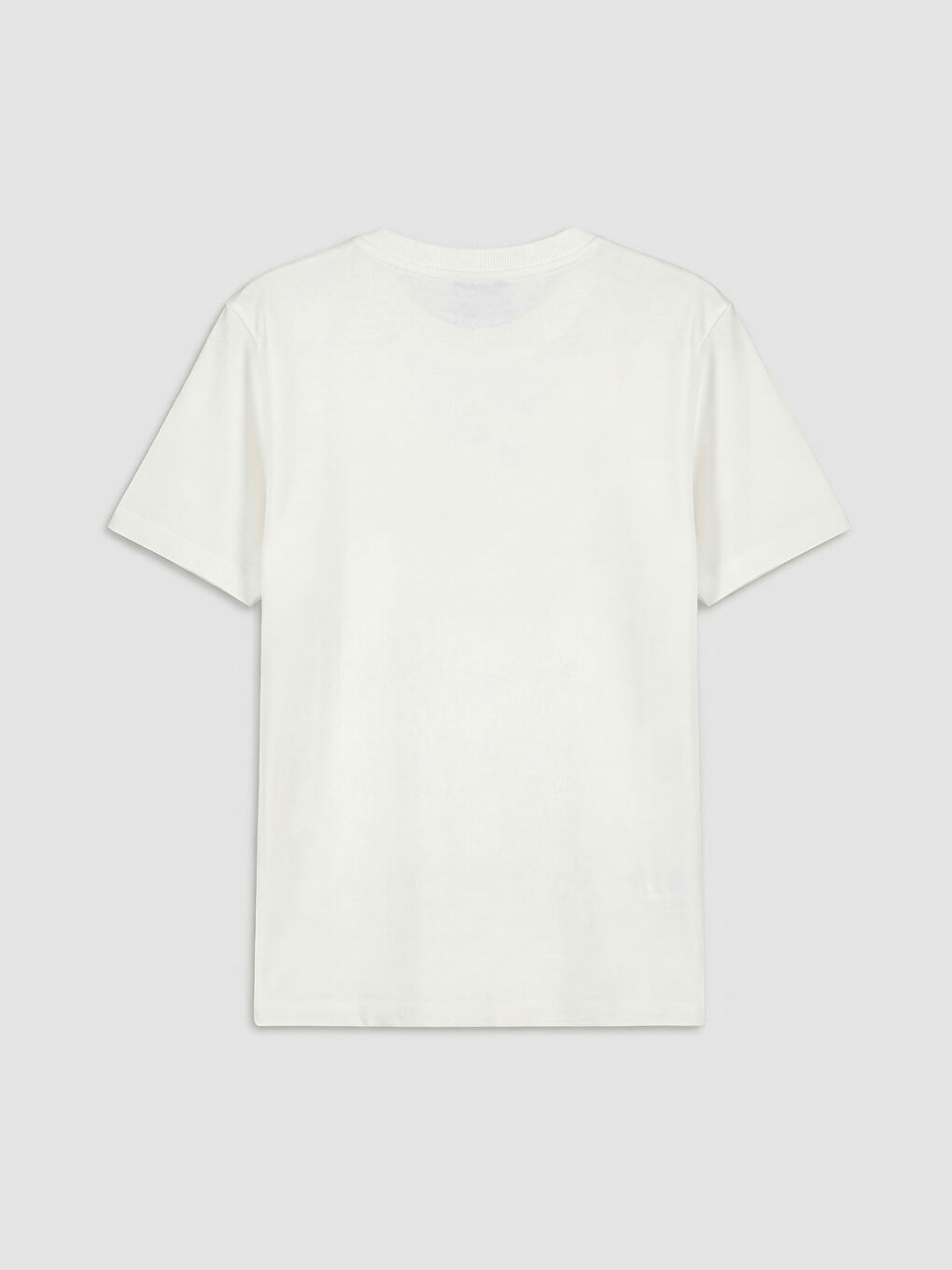 Beyaz Bisiklet Yaka Yazı Baskılı Erkek Çocuk Tişört-1