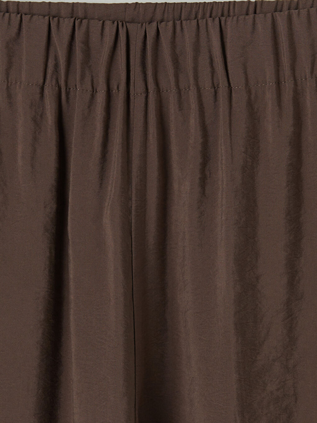 Kahverengi Beli Lastikli Kadın Pantolon-2