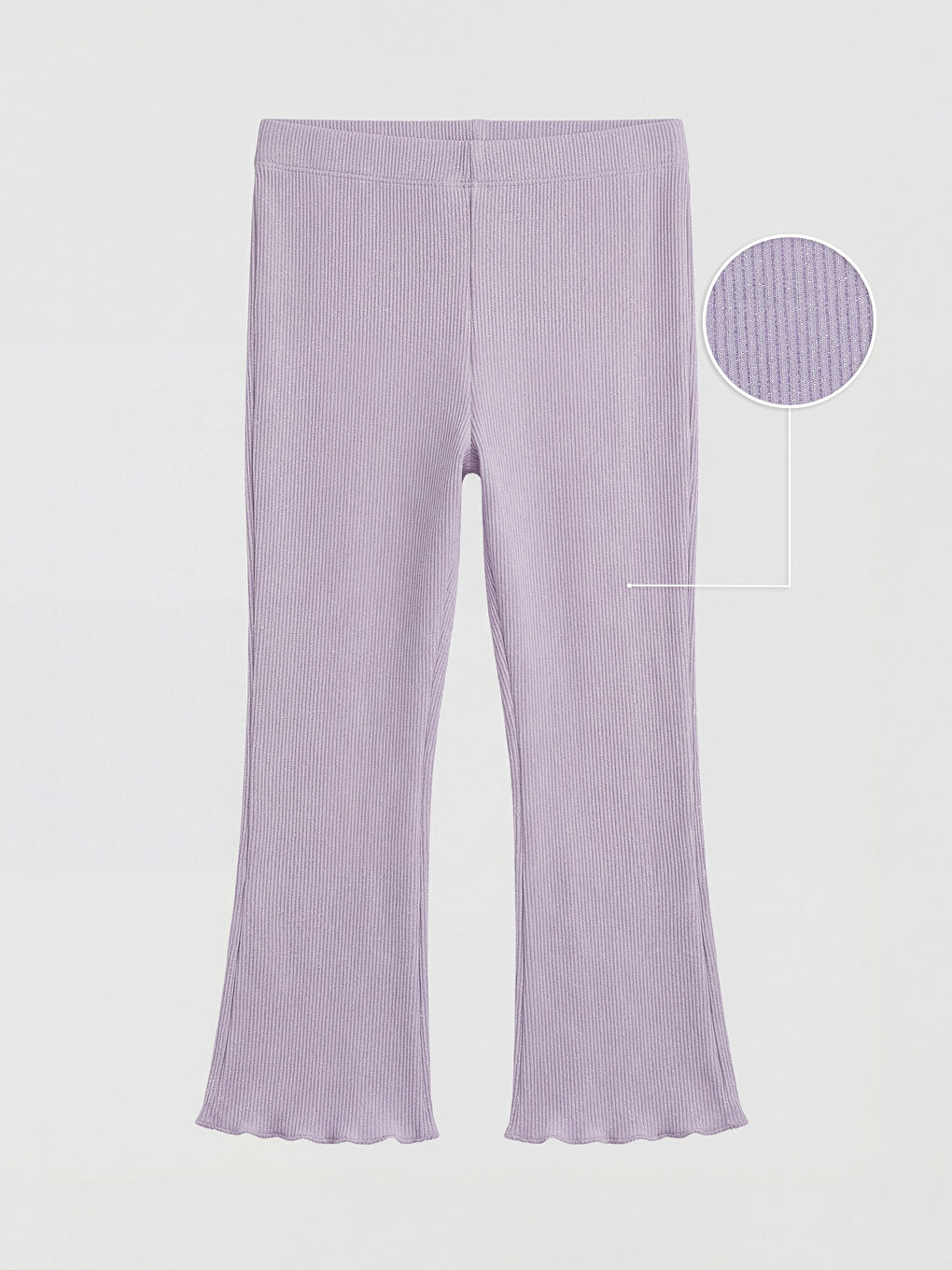 Lila Fitilli Kız Çocuk İspanyol Paça Tayt