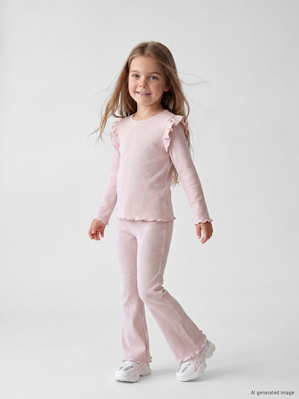 Ribbed Girls' Flare Leggings