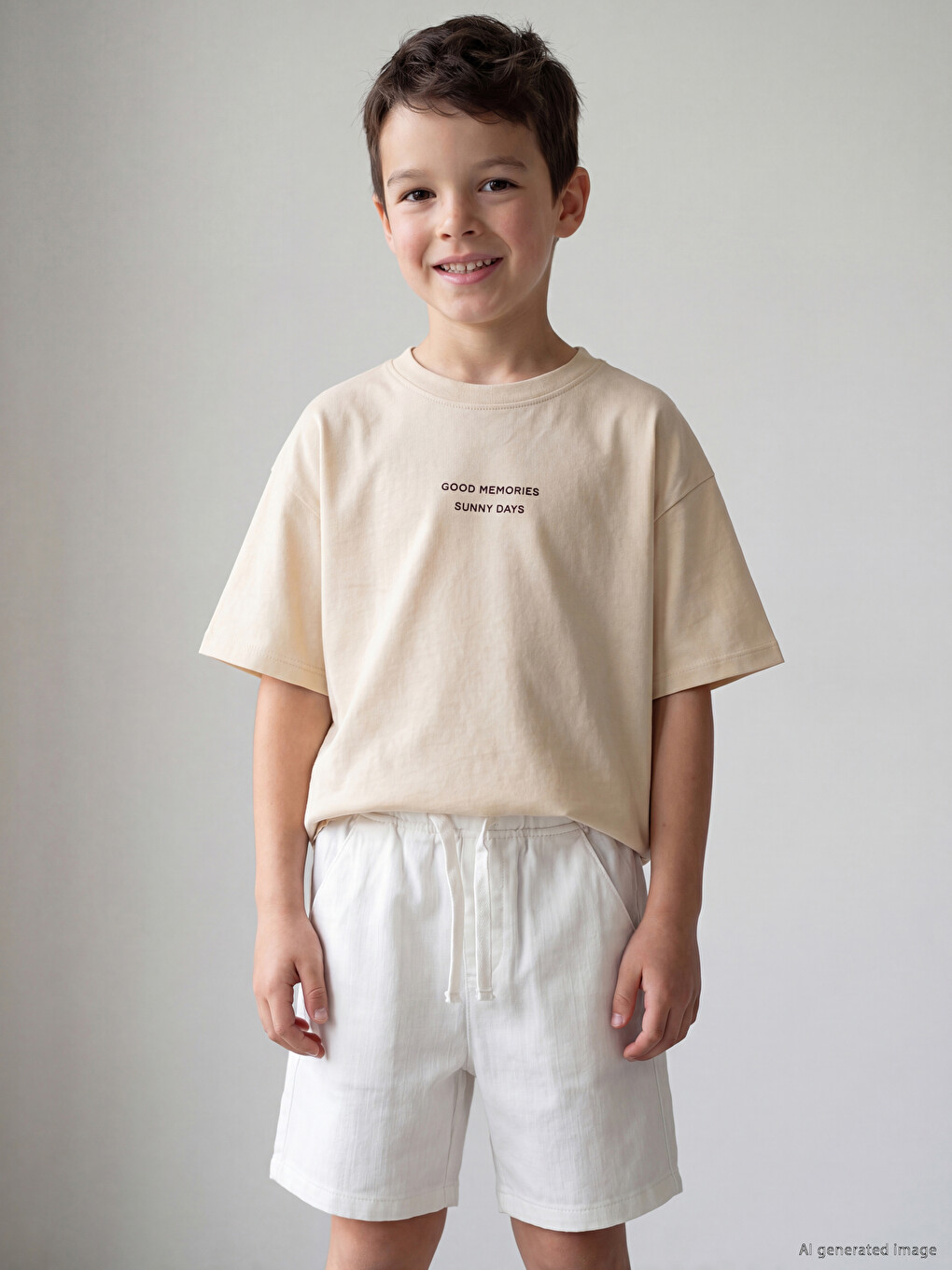 Crew Neck Slogan Printed Boys' T-shirt
