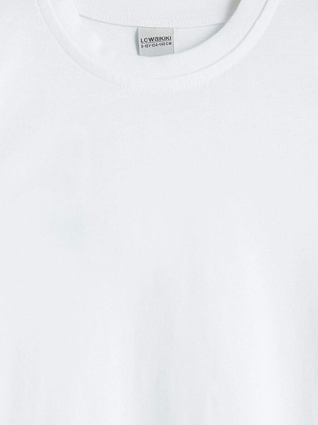 Beyaz Bisiklet Yaka Erkek Çocuk Tişört-2