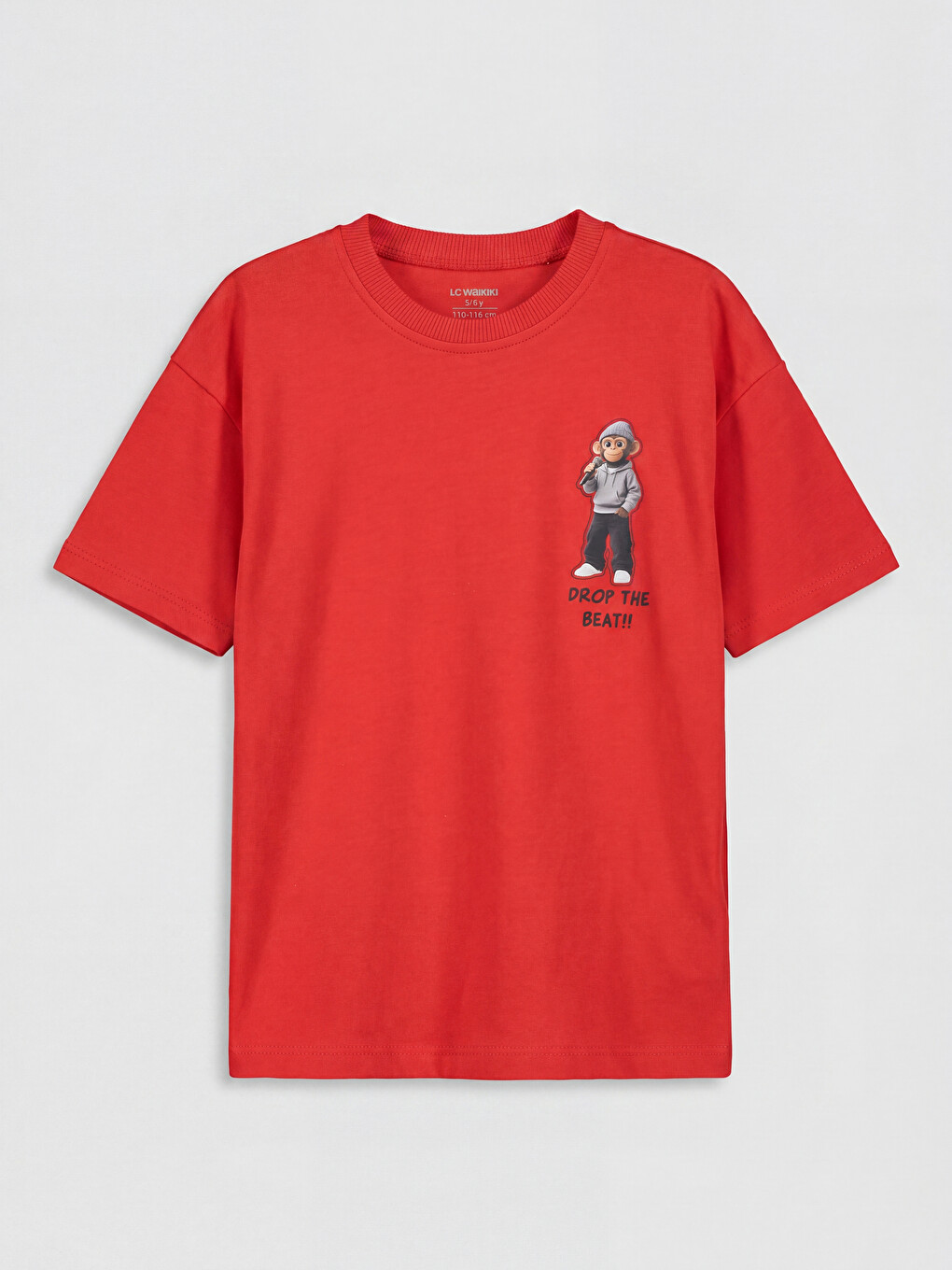 Tricou băieți imprimat cu guler rotund