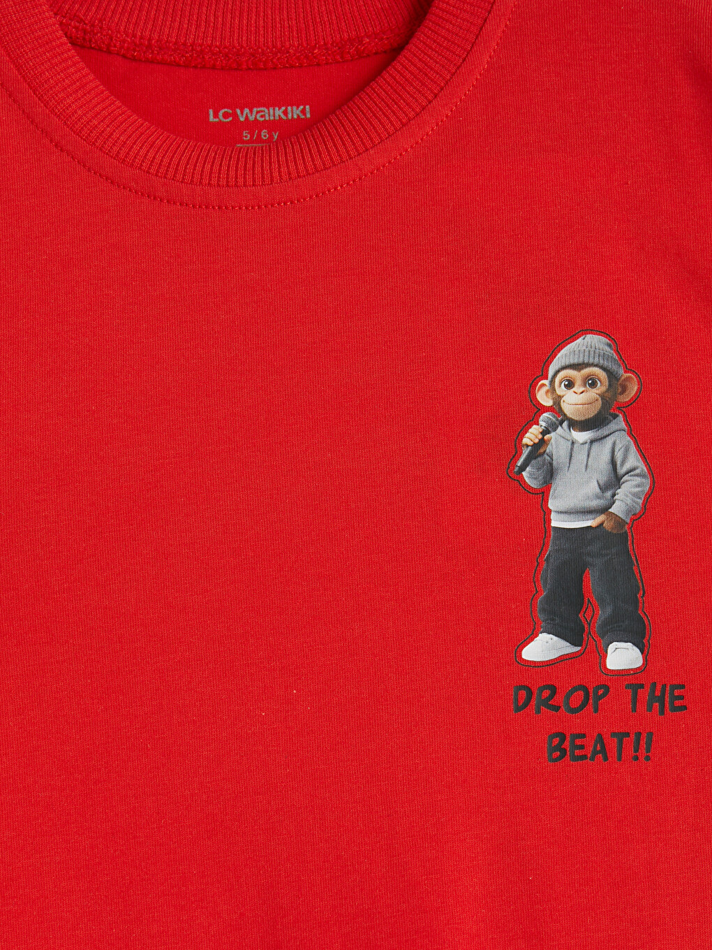 Tricou băieți imprimat cu guler rotund-2