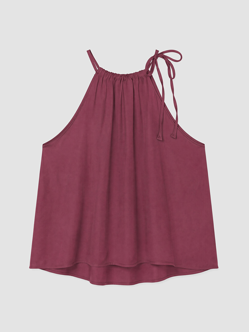 Bordo Halter Yaka Büzgülü Bluz-2