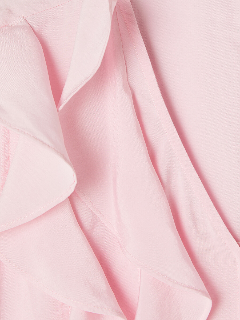 Pembe Modal Karışımlı Fırfırlı Bluz-5