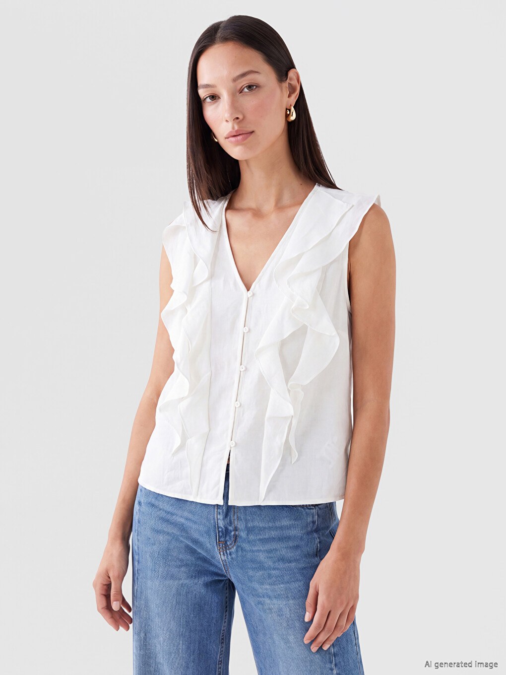 Modal Blend Frilled Blouse