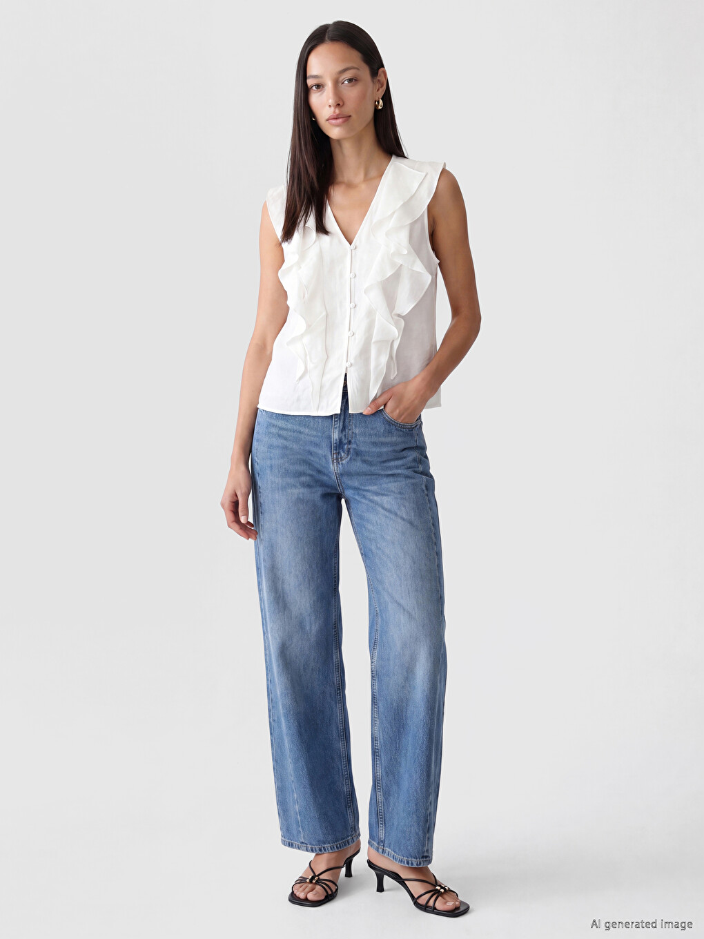 Modal Blend Frilled Blouse-1
