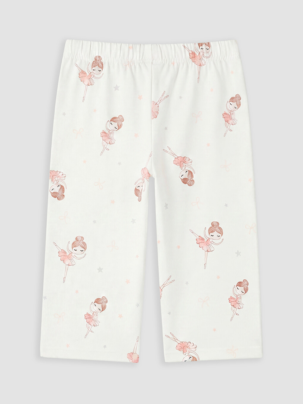 Ekru Gömlek Yaka Kız Çocuk Şortlu Pijama Takımı-5