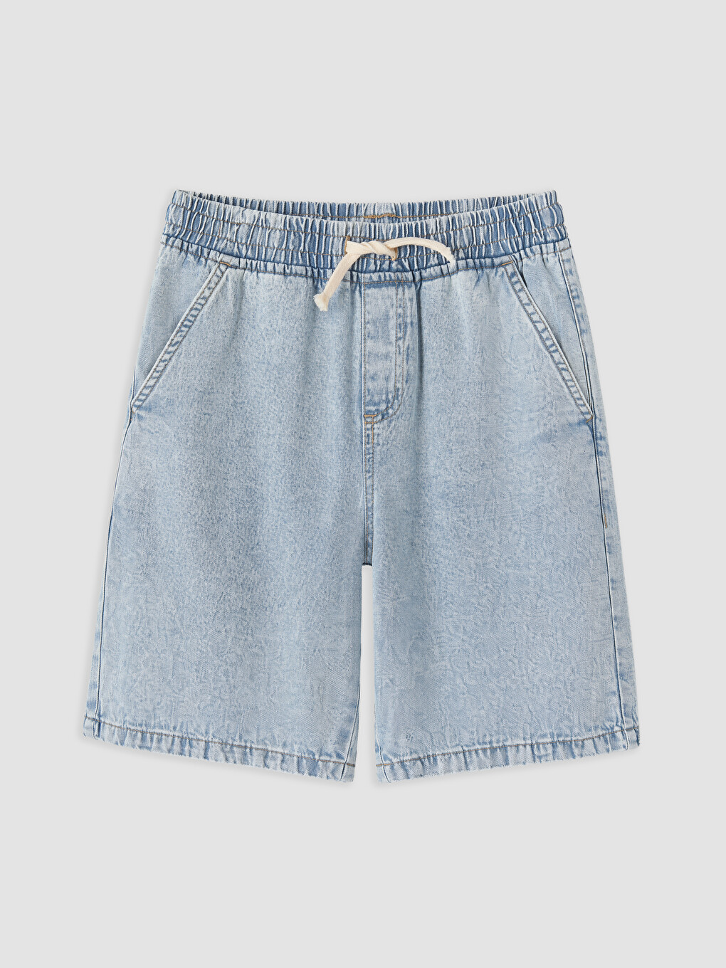 Elastic Waist Washed Boys' Jean Shorts