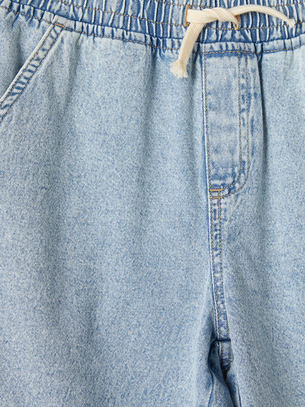 Elastic Waist Washed Boys' Jean Shorts-2