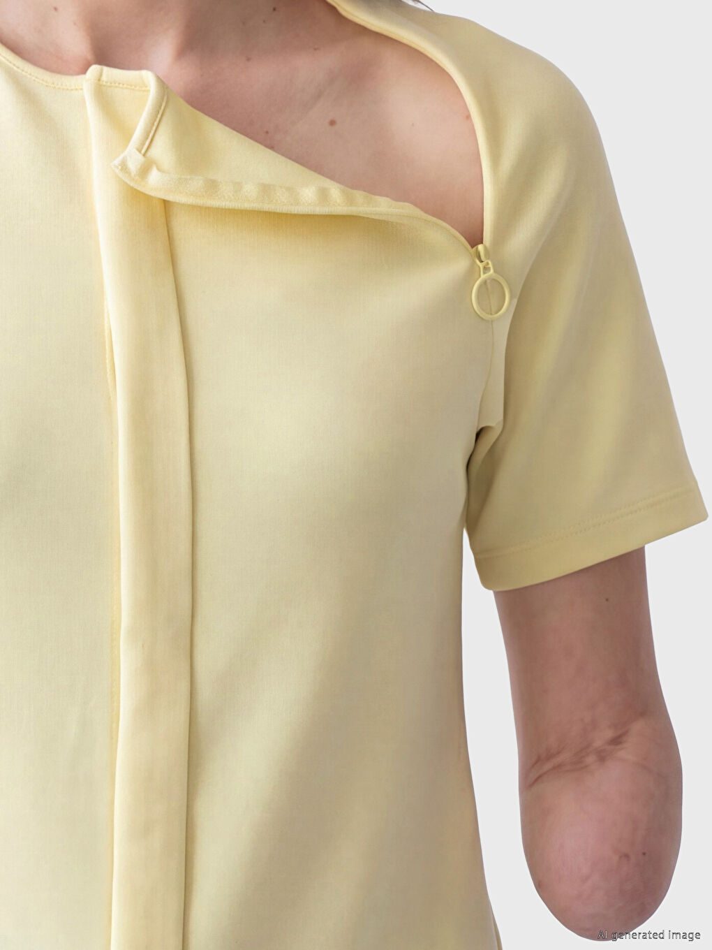 Easy-Wear Zipper and Hook-and-Loop Blouse-1