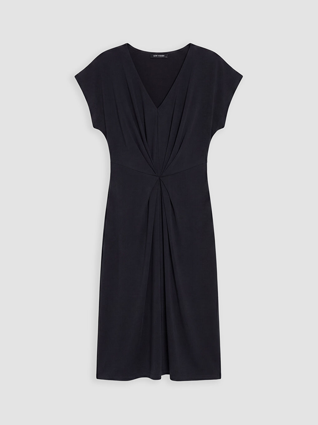 Antrasit Modal Karışımlı Büzgülü Elbise