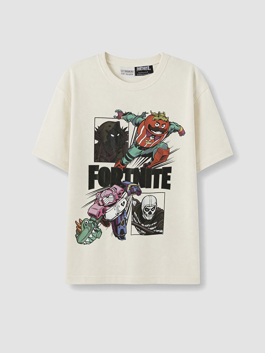 Crew Neck Fortnite Printed Boys' T-shirt-2