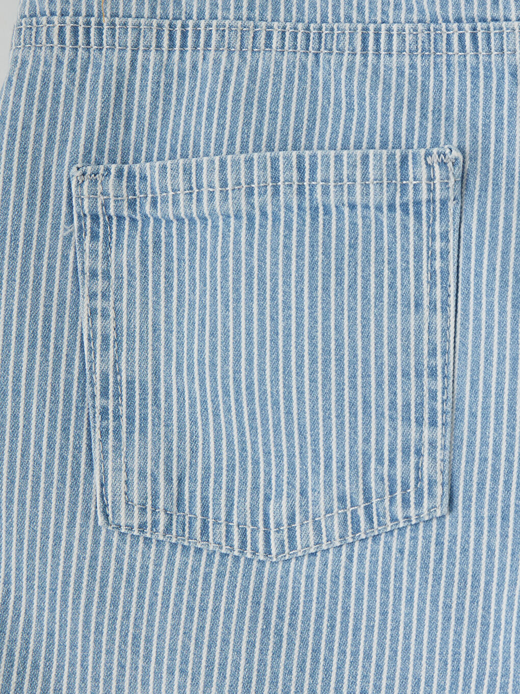 İndigo Çizgili Kız Çocuk Jean Şort-1