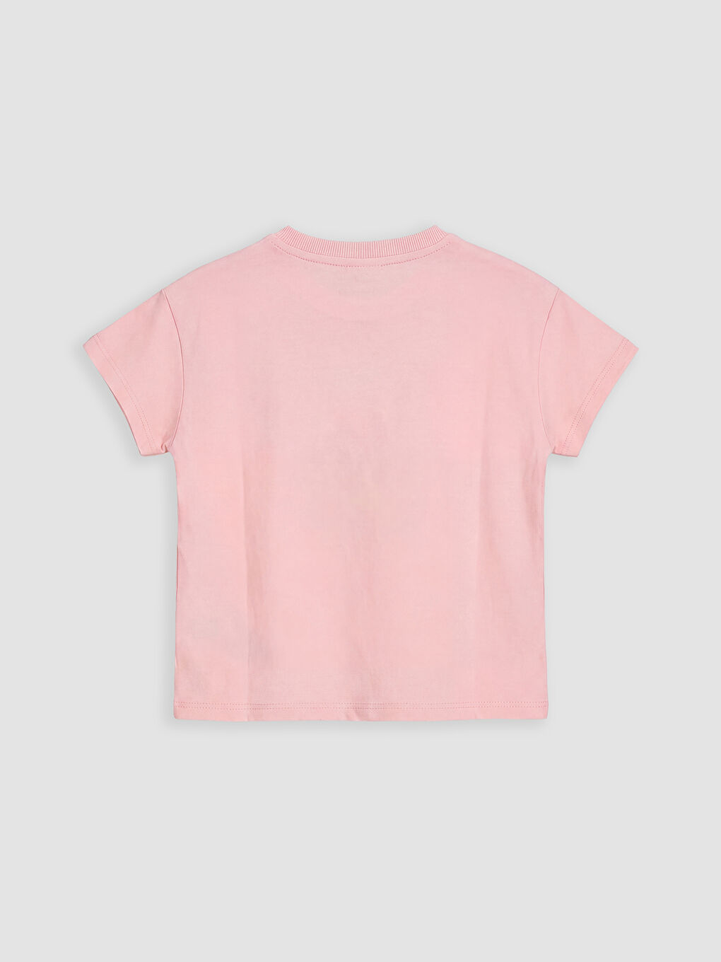 Pembe Kelebek Baskılı Kız Çocuk Tişört-2