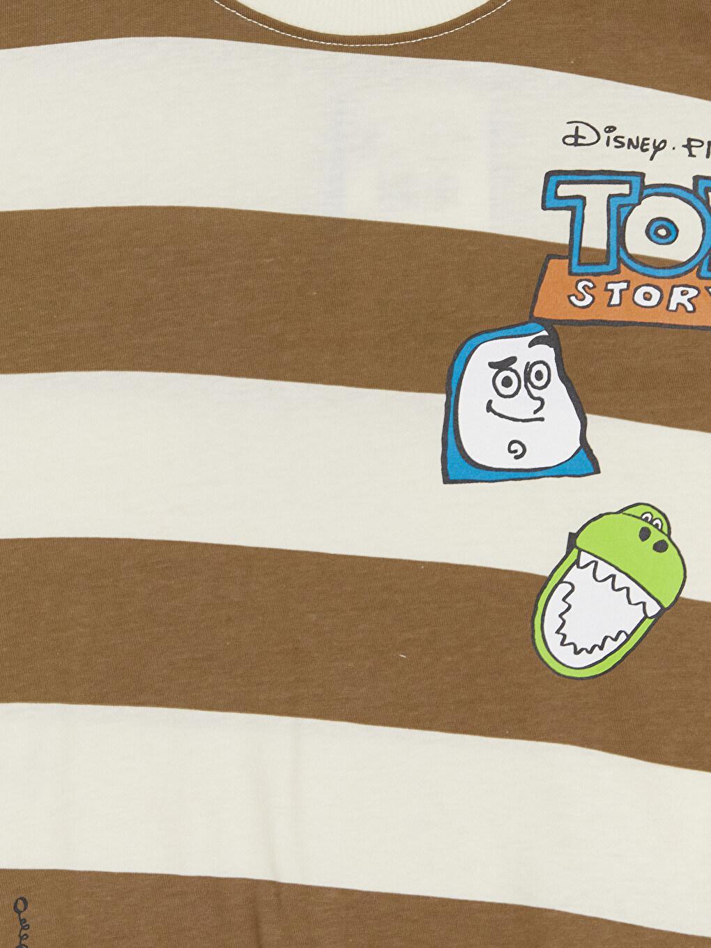 Kahverengi Bisiklet Yaka Toy Story Baskılı Erkek Çocuk Tişört-2