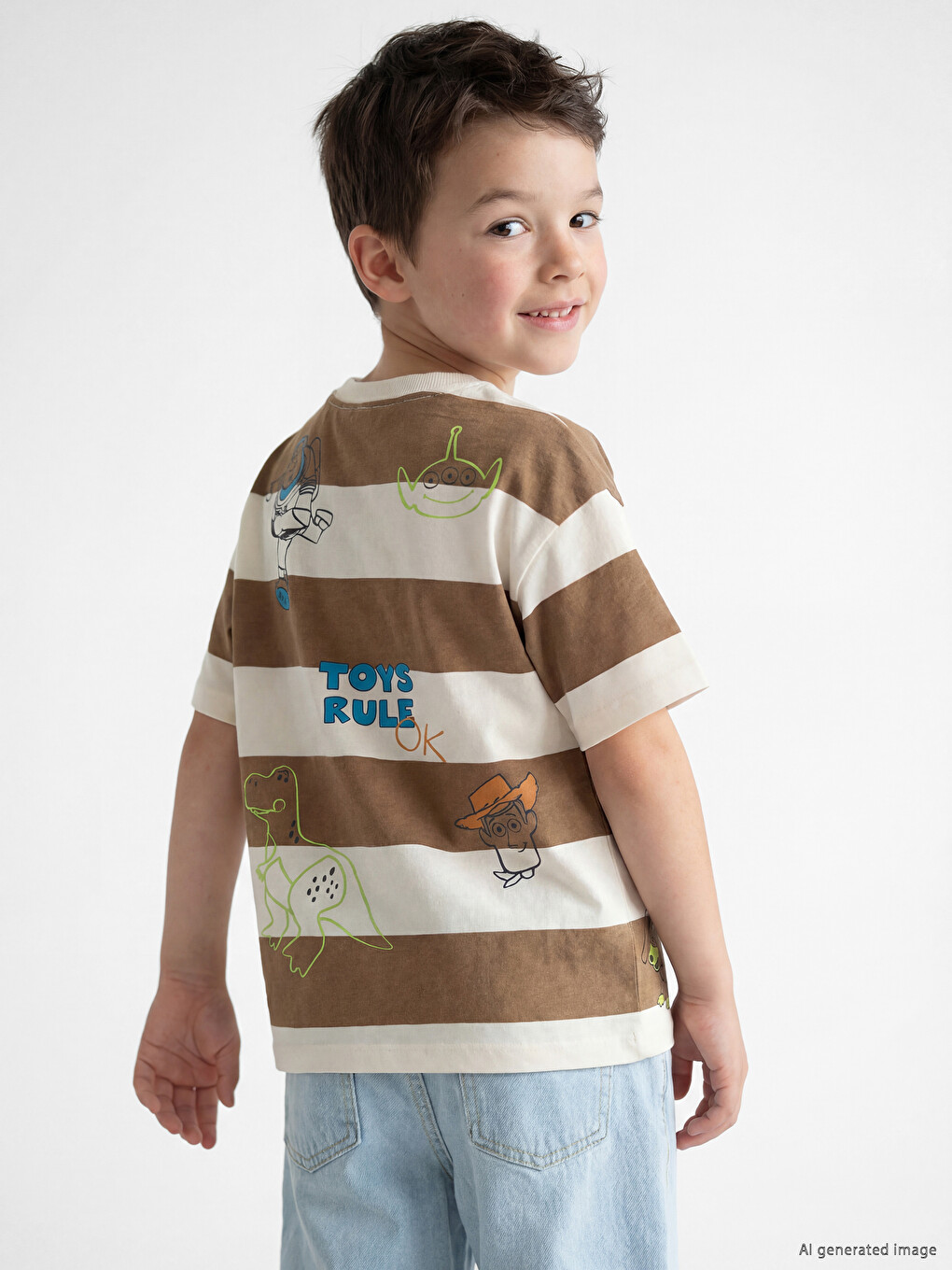 Crew Neck Toy Story Printed Boys' T-Shirt
