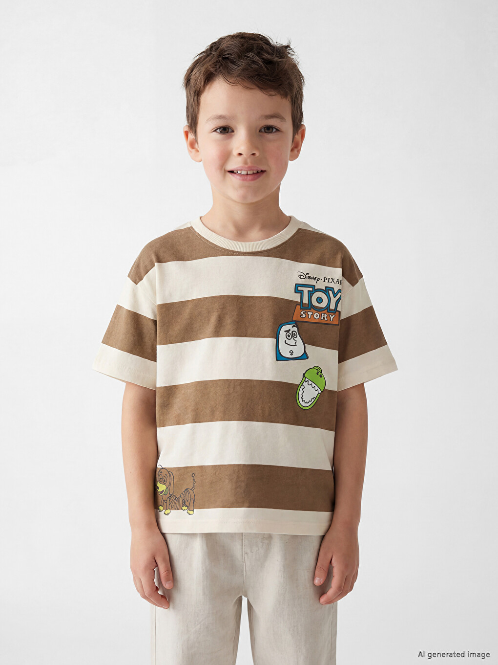 Crew Neck Toy Story Printed Boys' T-Shirt-1