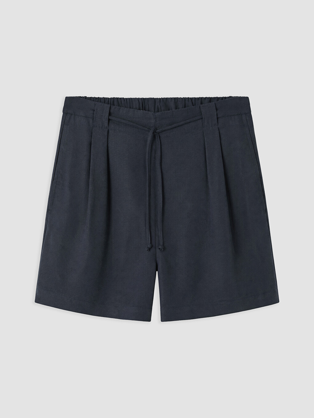 Elastic Waist Linen Blend Women's Shorts-4