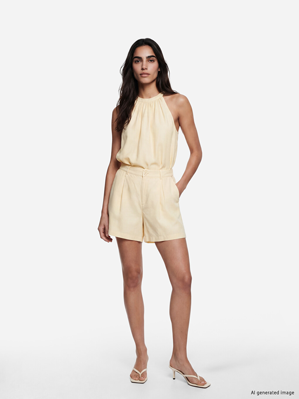 Woman Yellow Shorts