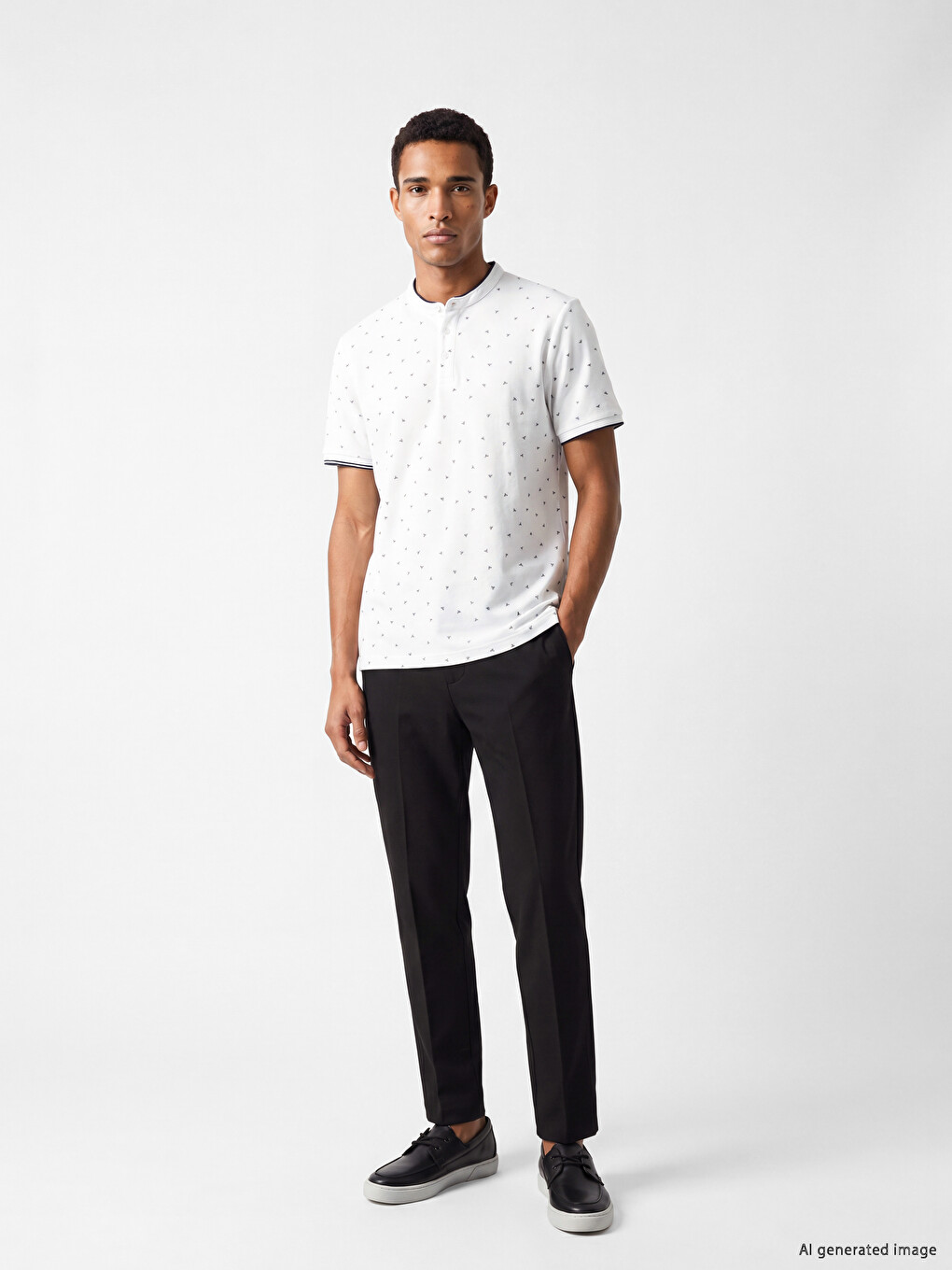 Grandad Collar Men's T-Shirt-1