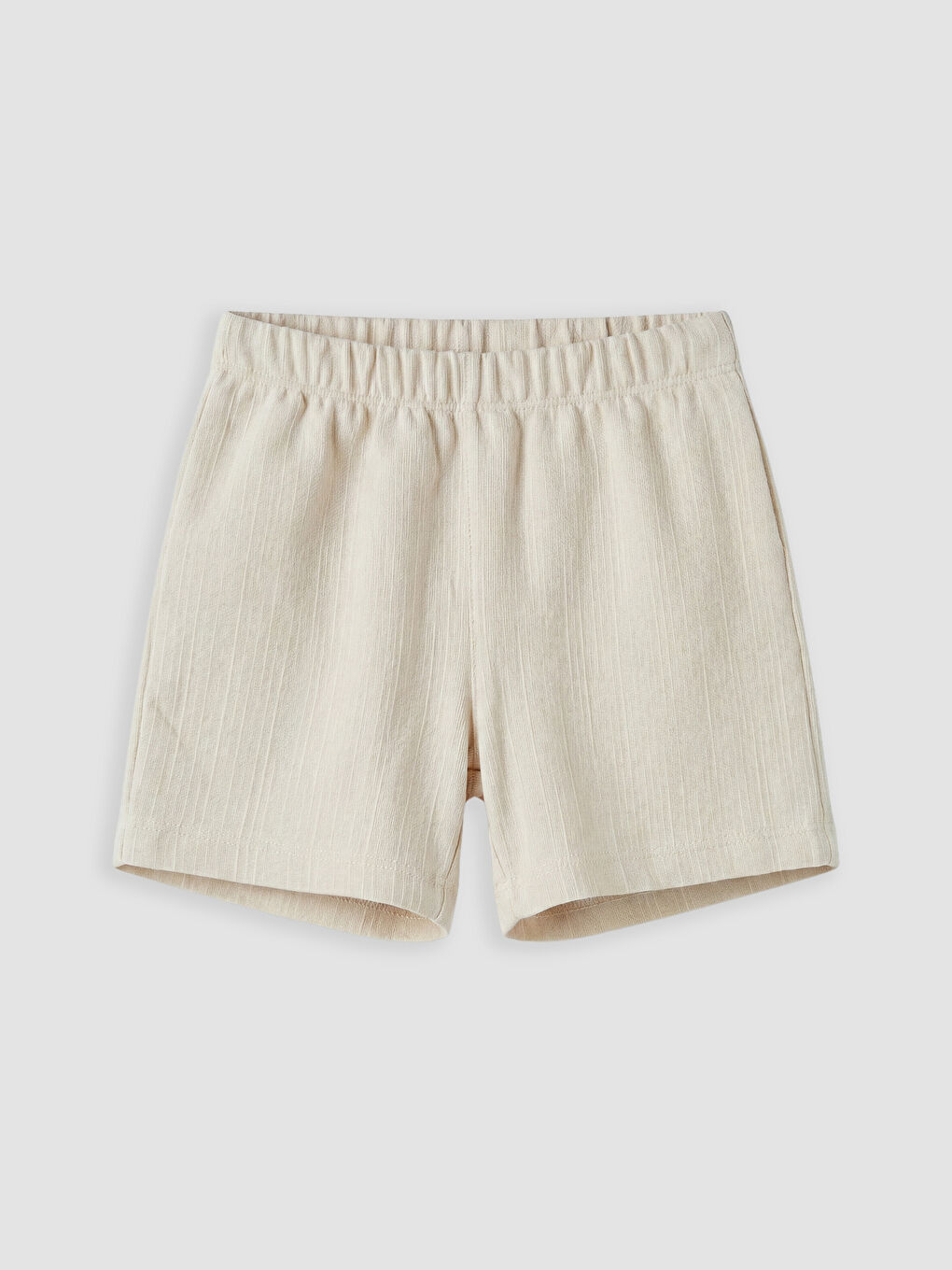 Bej Dokulu Erkek Bebek Gömlek ve Şort Takım-2