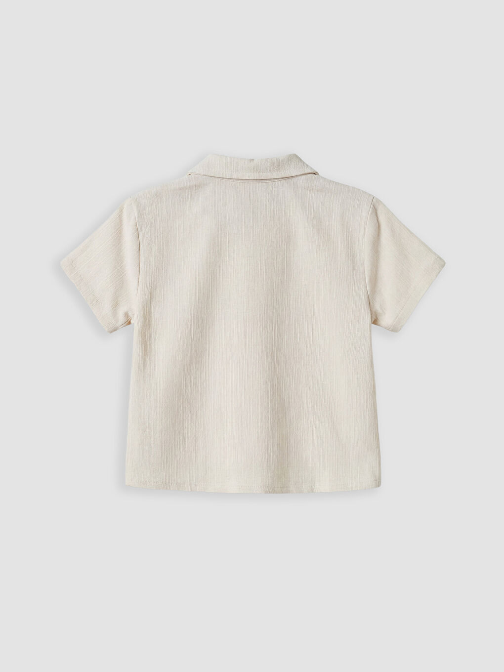 Bej Dokulu Erkek Bebek Gömlek ve Şort Takım-3